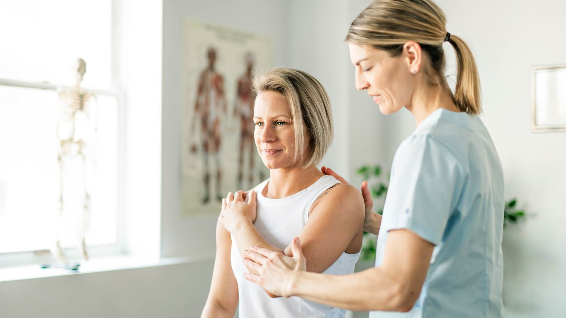 woman getting physio for nerve pain