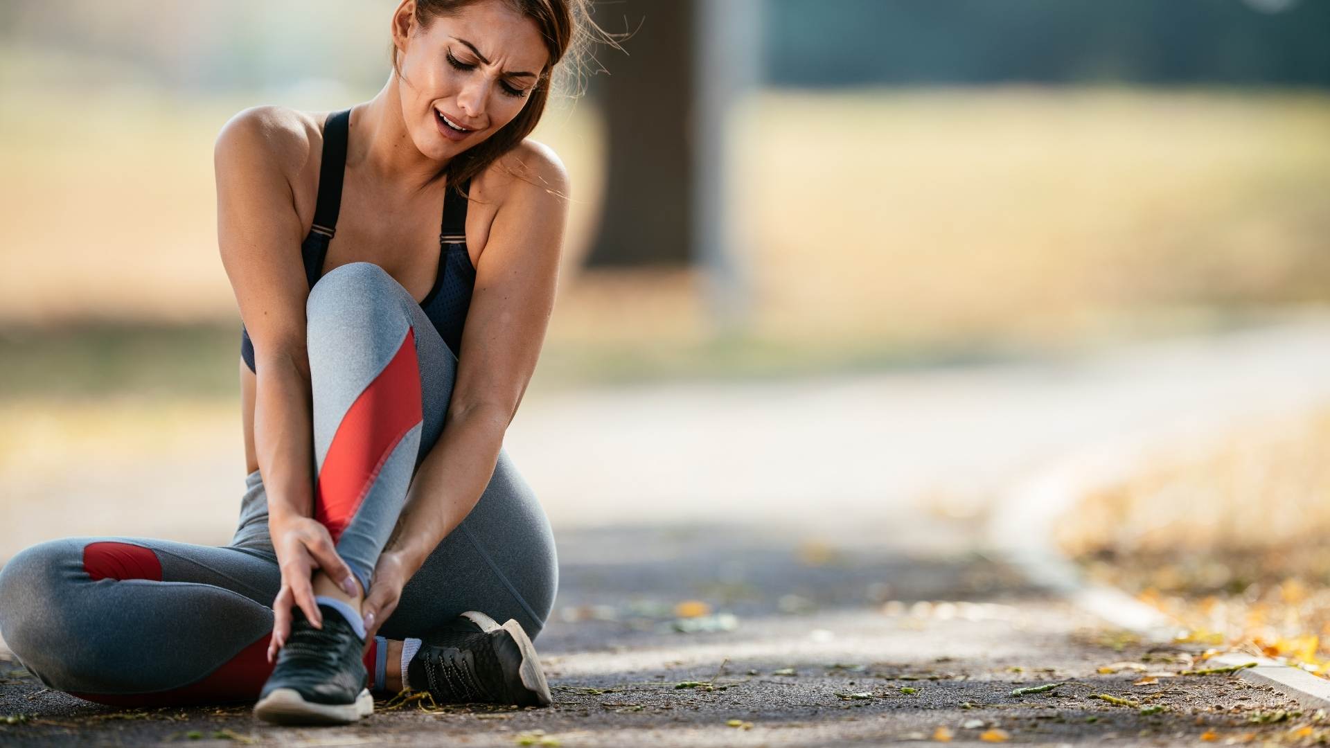 woman with sports injuries